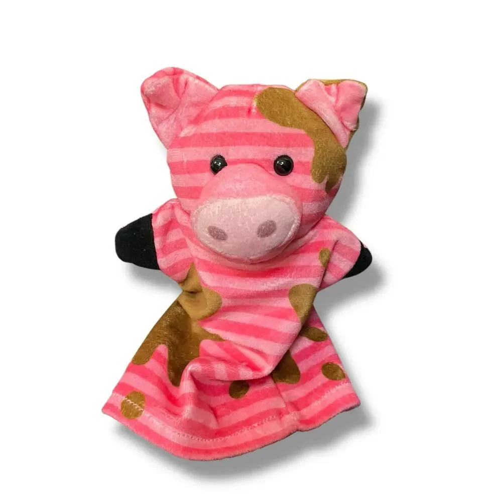 Melissa & Doug Hand Puppets Prince Cow Tiger Plush Pretend Play Drama Set Lot 3
